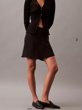 Calvin Klein Black Mini Skirt with Subtle A-Line